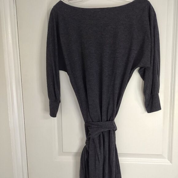 Banana Republic Grey Sweater Tunic Tee Belted Jersey Knit XS - Picture 6 of 10